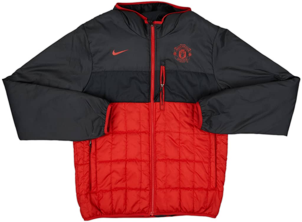 2010-11 Manchester United Nike Reversible Hooded Padded Bench Coat - 5/10 - (M)