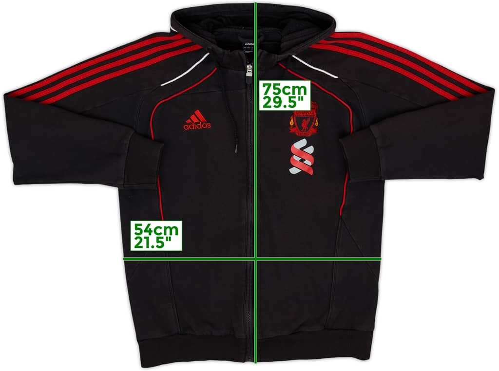 2010-11 Liverpool adidas Hooded Sweat Top - 8/10 - (L)