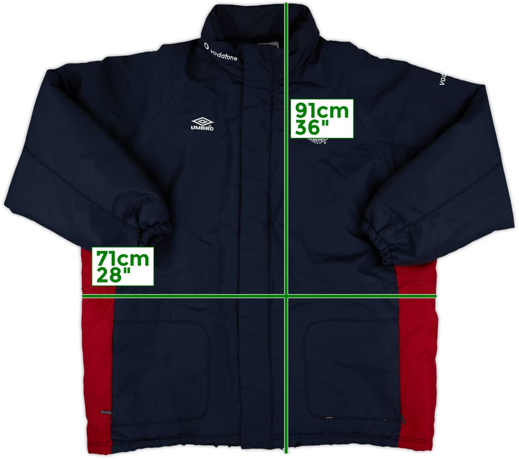 2000-01 Manchester United Umbro Padded Bench Coat - 9/10 - (L)