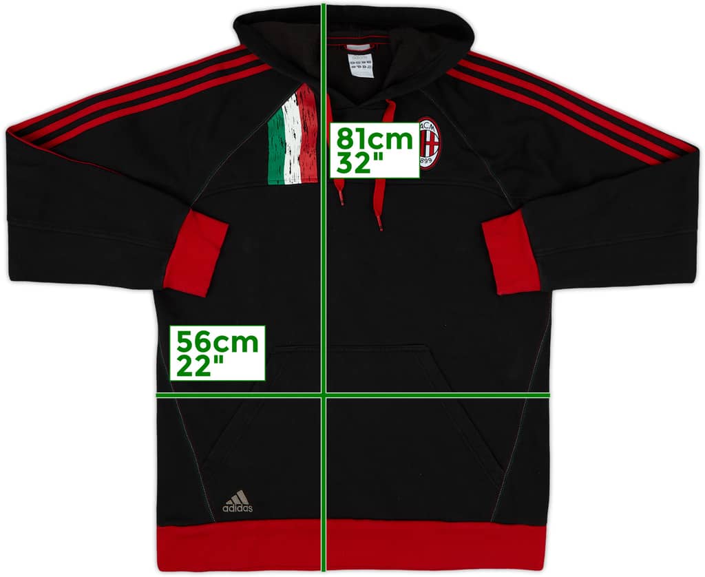 2012-13 AC Milan adidas Hooded Sweat Top - 9/10 - (L)