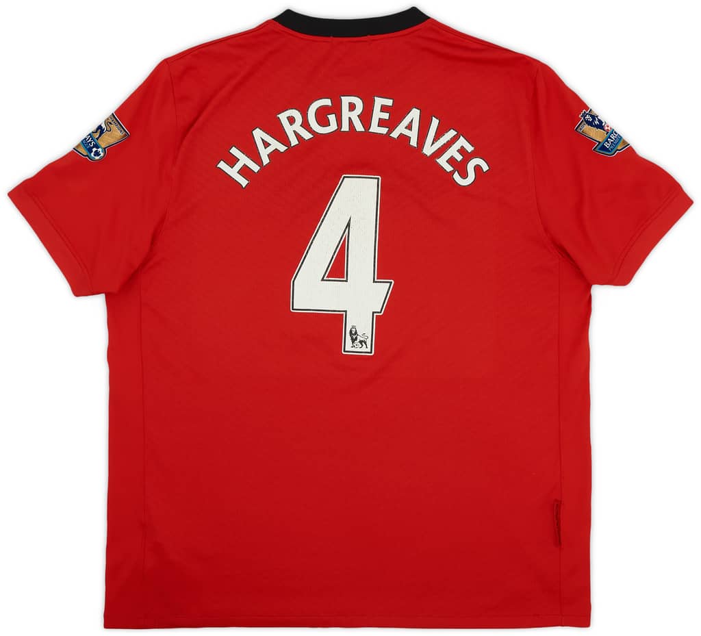 2009-10 Manchester United Home Shirt Hargreaves #4 - 5/10 - (XL)