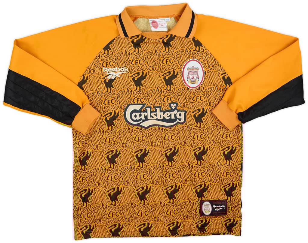 1996-97 Liverpool GK Shirt James #1 - 8/10 - (XL.Boys)