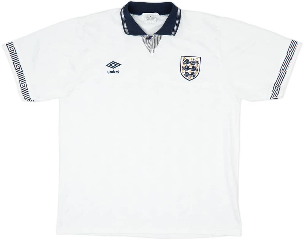 1990-92 England Home Shirt - 8/10 - (XL)