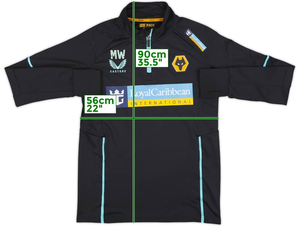 2022-23 Wolves Staff Issue Castore 1/4 Zip Training Top MW - 6/10 - (S)
