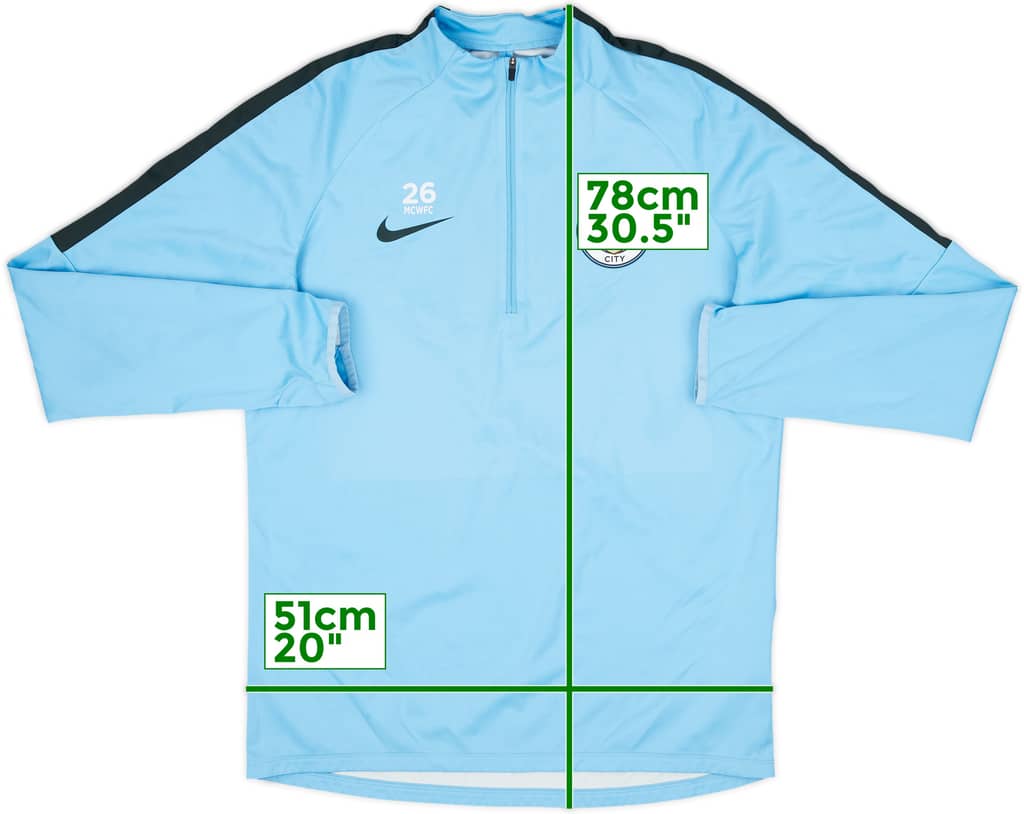 2017-18 Manchester City Women's Player Issue 1/4 Zip Sweat Top #26 - 9/10 - (Men's M)