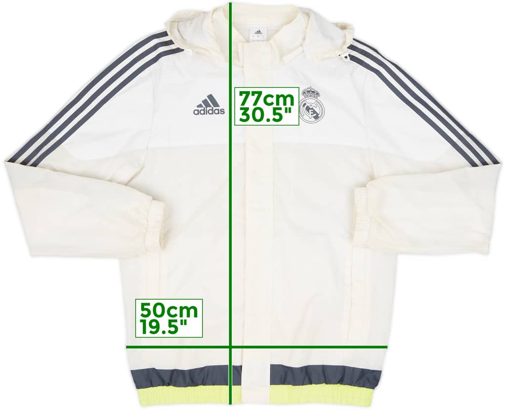 2015-16 Real Madrid adidas Hooded Rain Coat - 5/10 - (S)