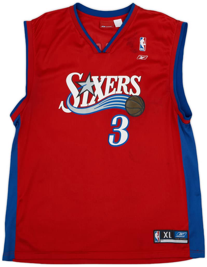 2002-06 Philadelphia 76ers Iverson #3 Reebok Alternate Jersey - 5/10 - (XL)