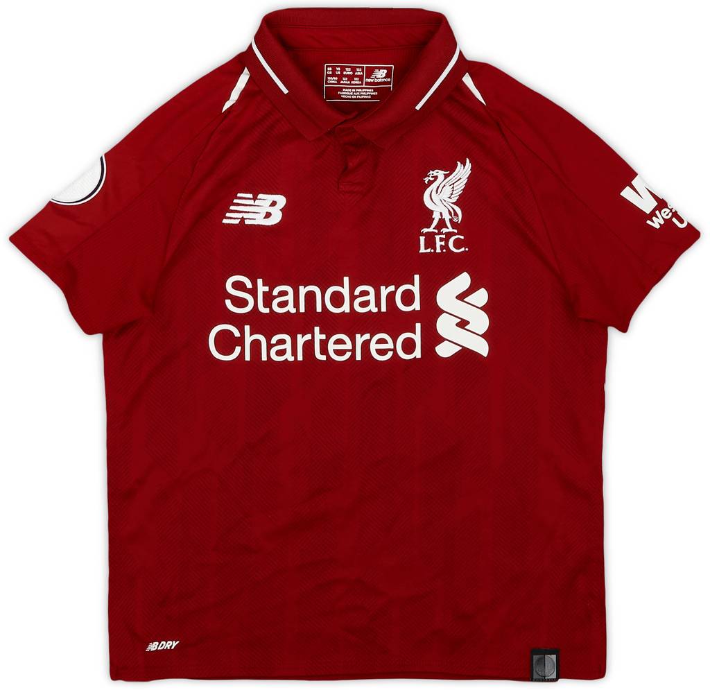 2018-19 Liverpool Home Shirt Virgil #4 - 6/10 - (S.Boys)