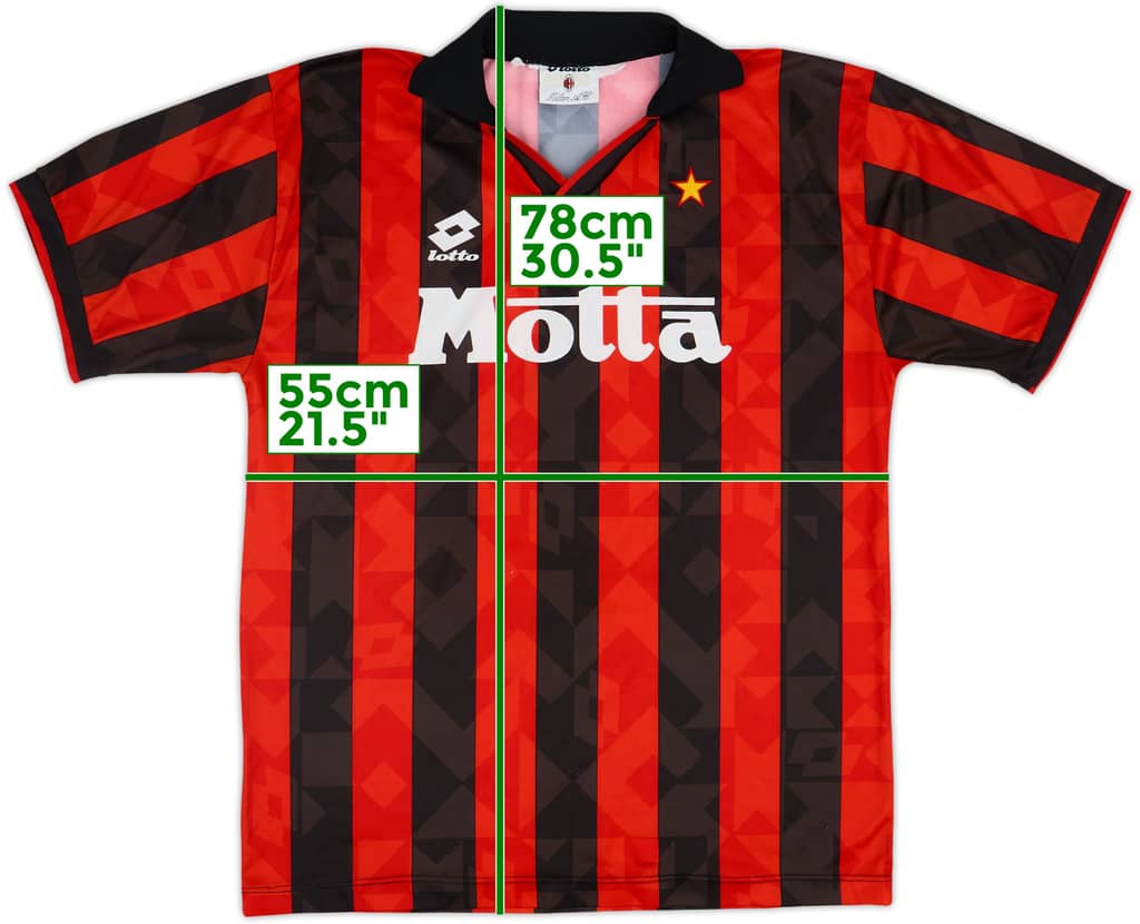 1993-94 AC Milan Home L/S Shirt - 8/10 - (L)