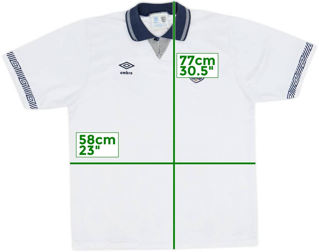 1990-92 England Home Shirt - 8/10 - (XL)