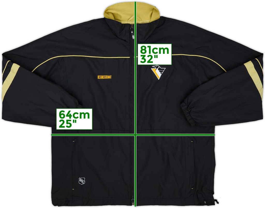 2000-07 Pittsburgh Penguins CCM Full Zip Windbreaker Jacket - 9/10 - (L)