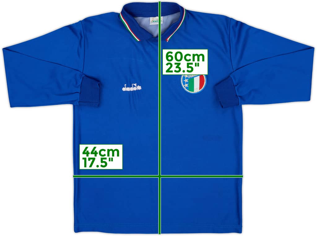 1986-91 Italy Home L/S Shirt - 7/10 - (XL.Boys)