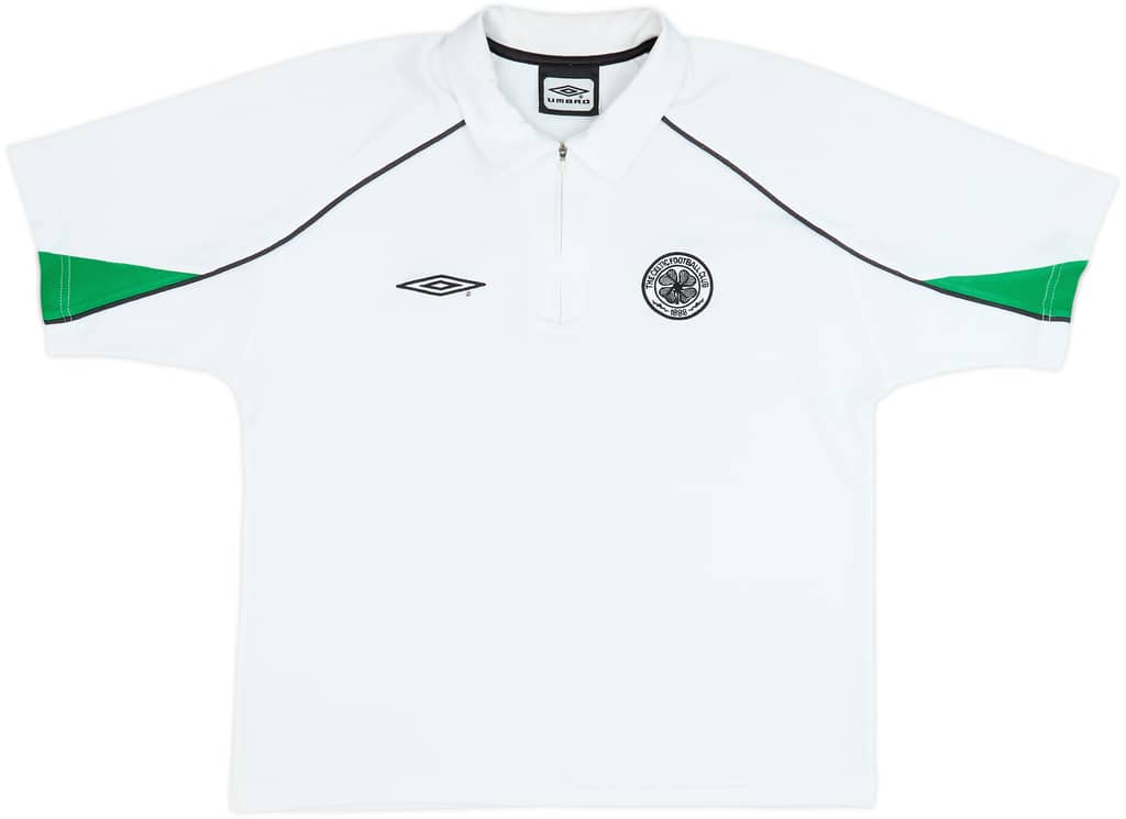 2001-02 Celtic Umbro 1/4 Zip Polo Shirt - 8/10 - (M)