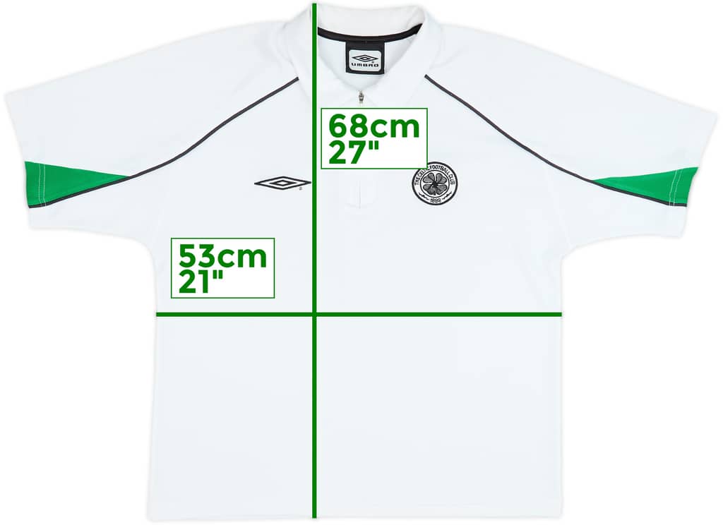 2001-02 Celtic Umbro 1/4 Zip Polo Shirt - 8/10 - (M)