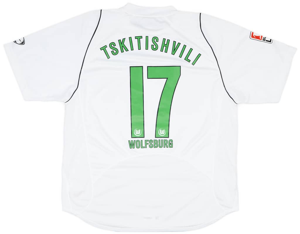 2005-06 Wolfsburg Match Issue Away Shirt Tskitishvili #17
