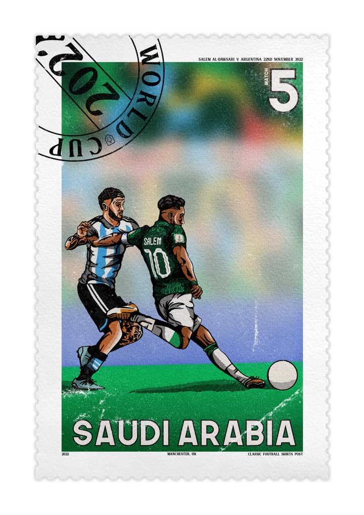 Salem Al-Dawsari Goal 2022 World Cup Stamp A3 Print/Poster