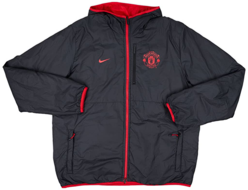 2013-14 Manchester United Nike Reversible Hooded Bench Coat - 8/10 - (XL)