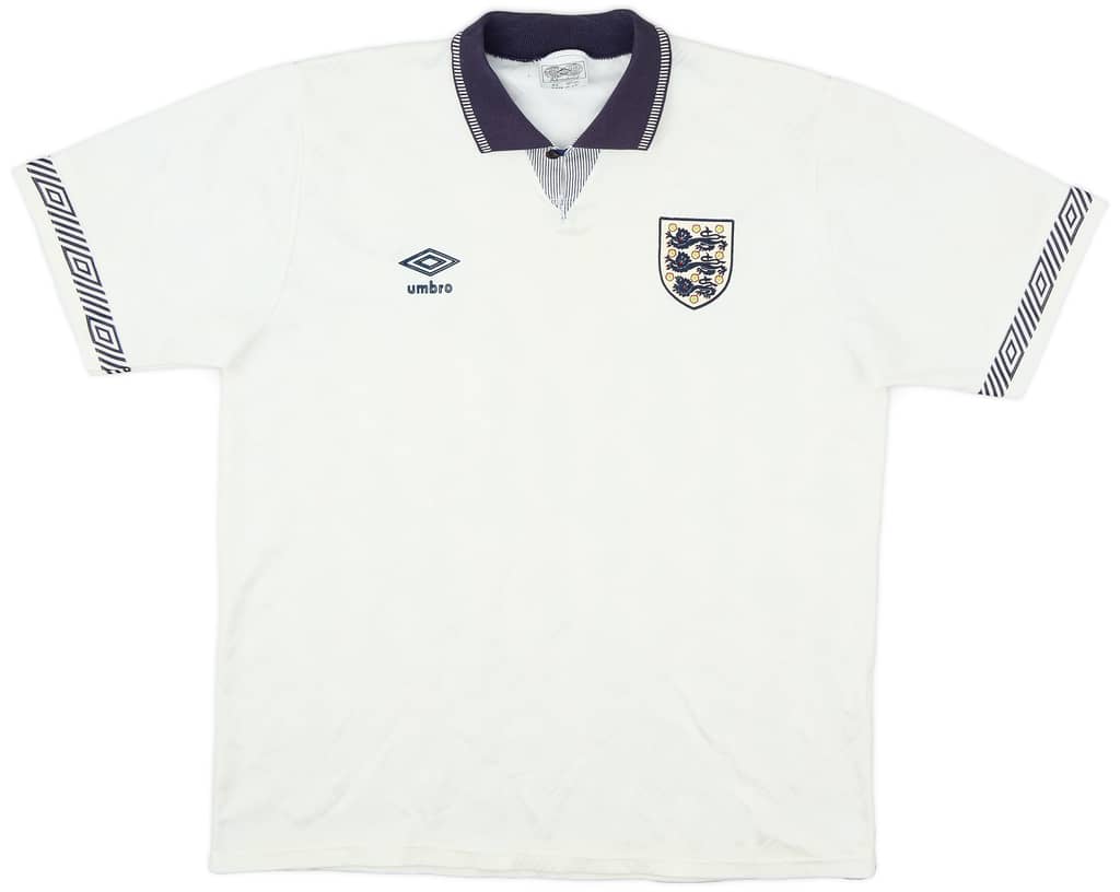1990-92 England Home Shirt - 8/10 - (L)