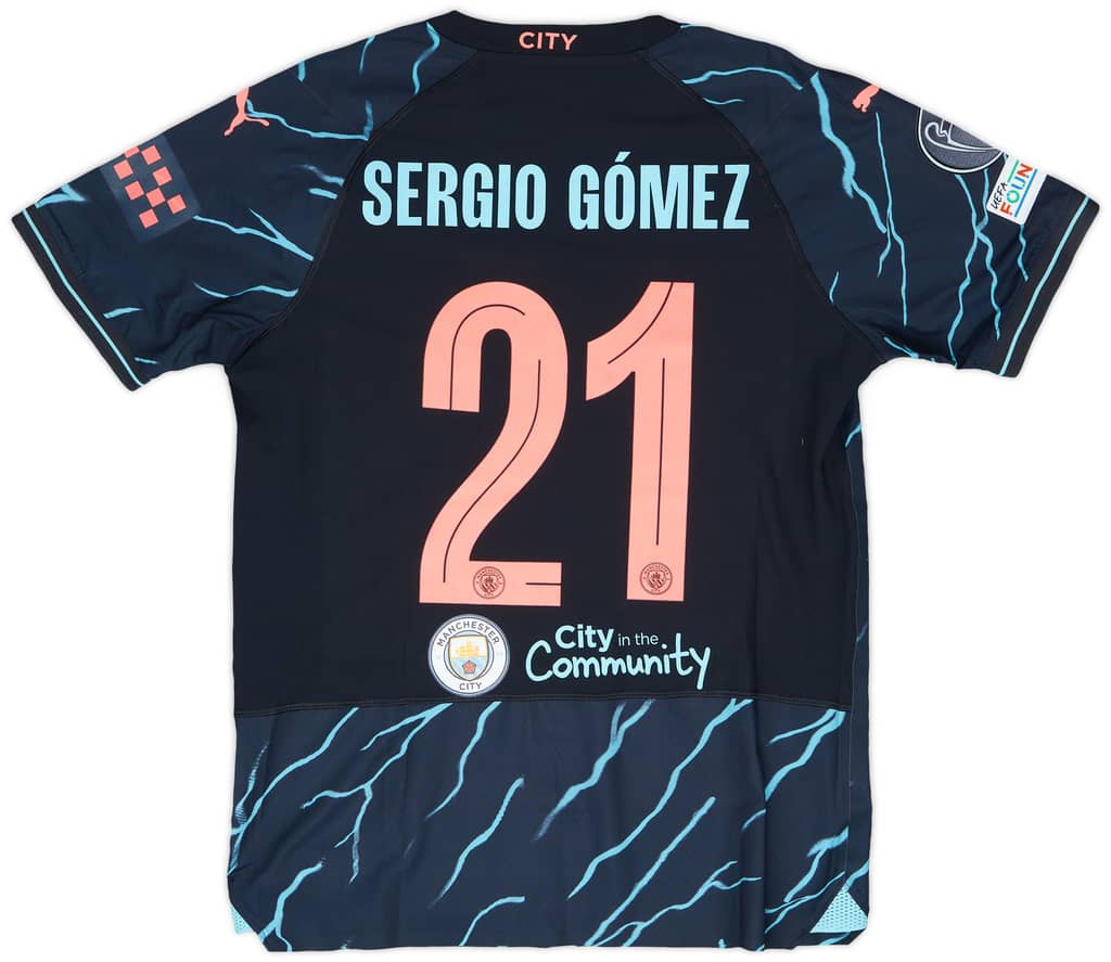 2023-24 Manchester City Match Issue Champions League Third Shirt Sergio Gomez #21