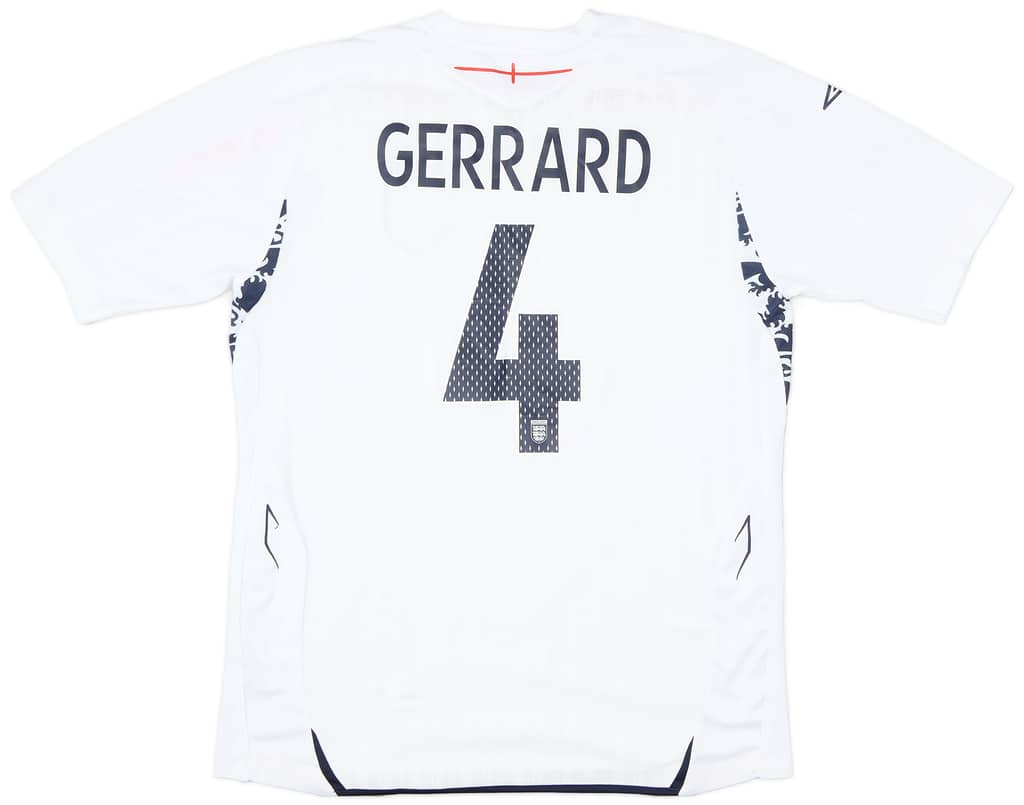 2007-09 England Home Shirt Gerrard #4 - 7/10 - (L)