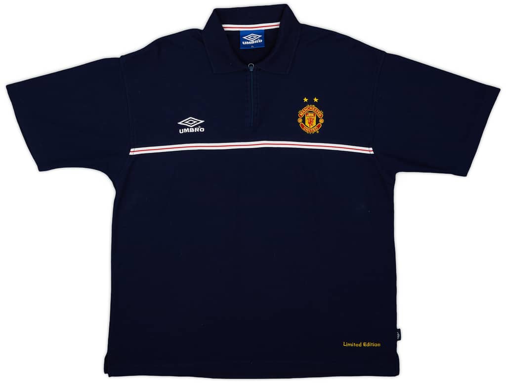 1999-00 Manchester United Umbro Polo Shirt - 9/10 - (XL)