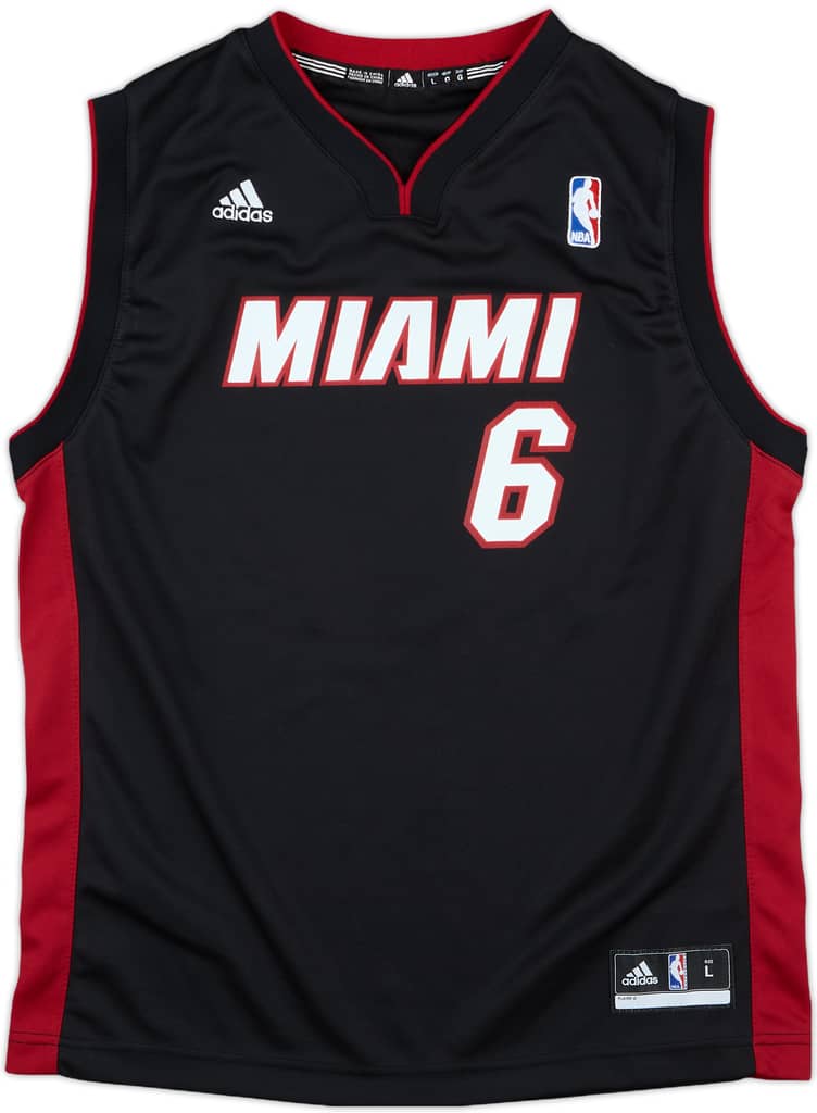 2012-14 Miami Heat James #6 adidas Away Jersey - 9/10 - (L.Boys)