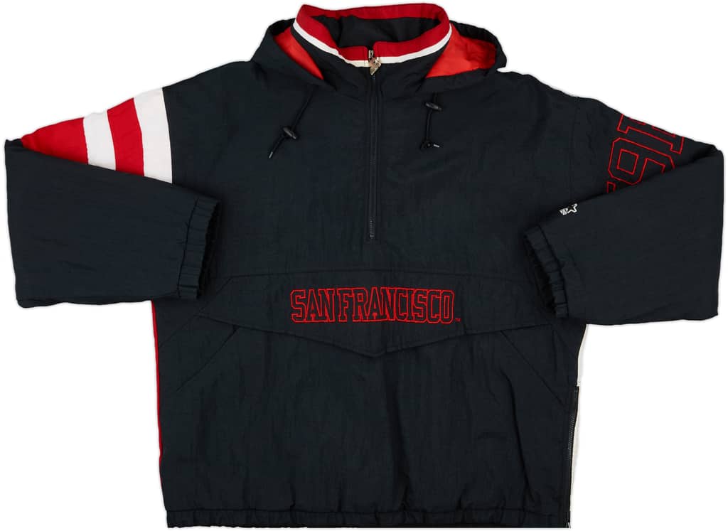 1990-95 San Francisco 49ers Starter 1/2 Zip Rain Coat - 8/10 - (XL)