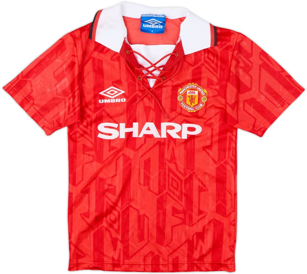 1992-94 Manchester United Home Shirt - 8/10 - (S.Boys)