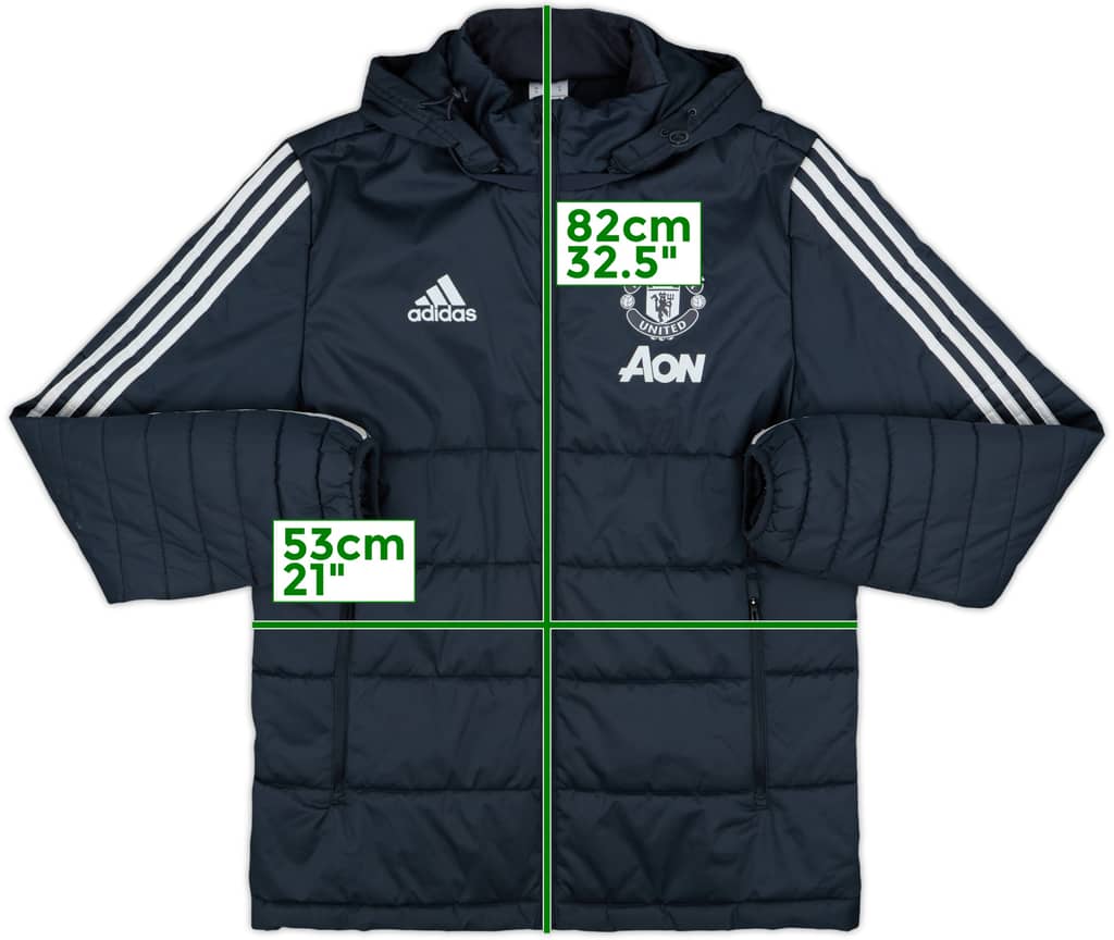 2017-18 Manchester United adidas Padded Bench Coat - 7/10 - (M)