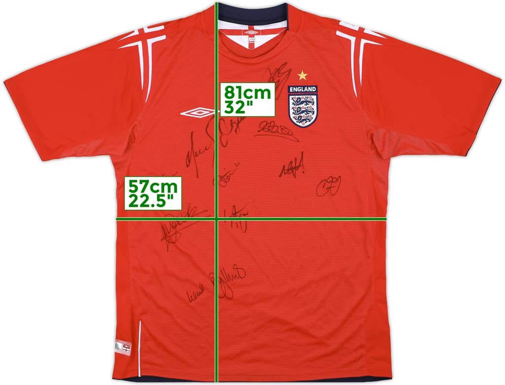 2004-06 England Signed Away Shirt - 9/10 - (L)