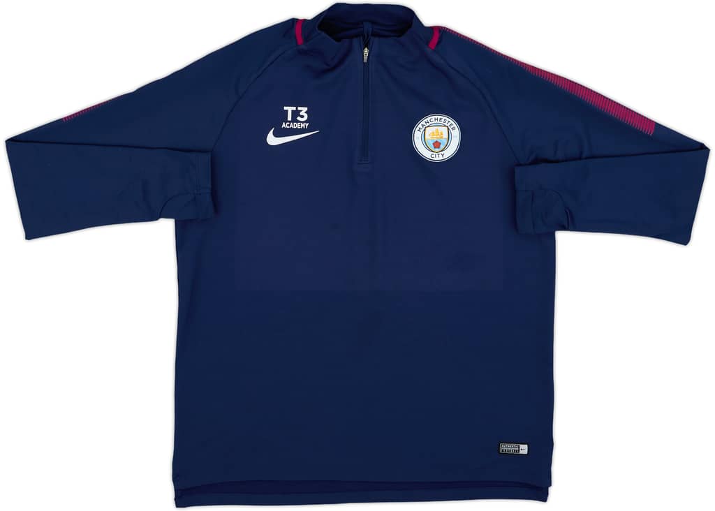 2017-18 Manchester City 1/4 Zip Drill Top - 8/10 - (L)
