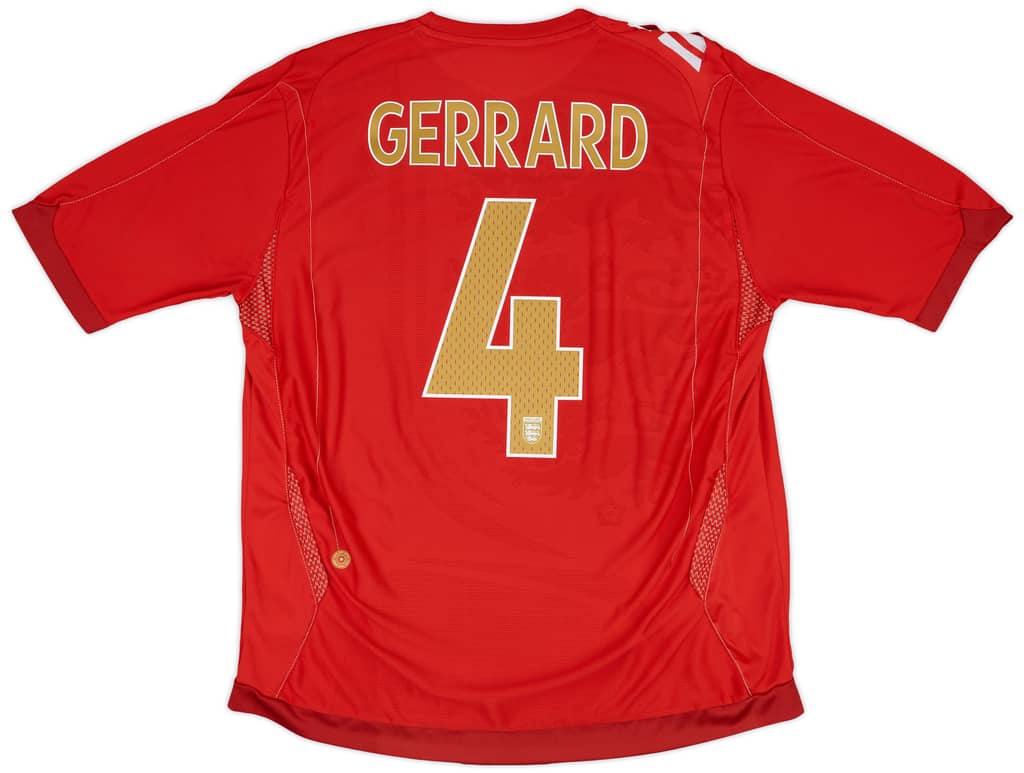 2006-08 England Away Shirt Gerrard #4 - 5/10 - (XL)