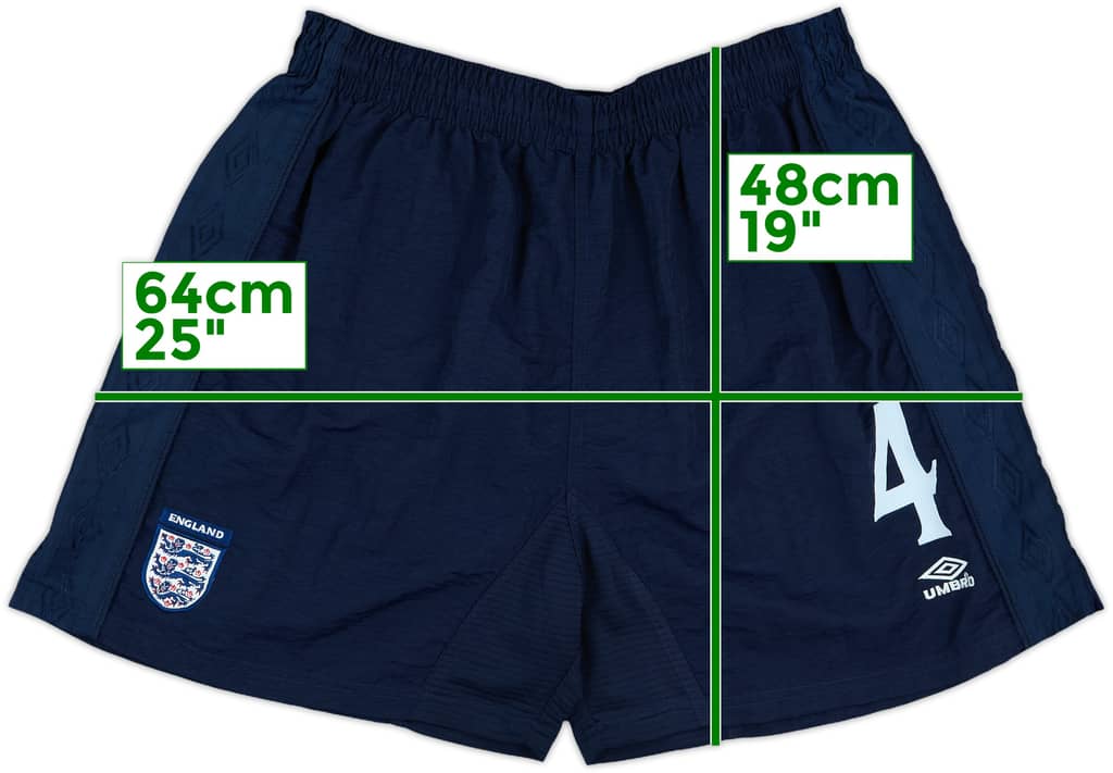 1999-01 England Player Issue Home Shorts #4 - 8/10 - (XXL)