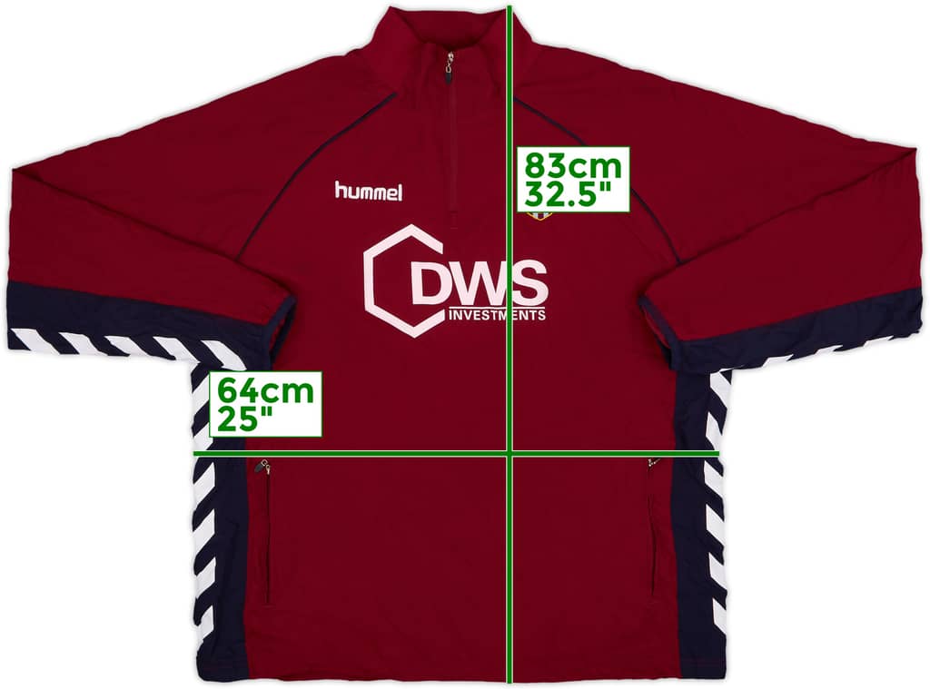 2005-06 Aston Villa Hummel 1/4 Zip Track Jacket - 8/10 - (L)