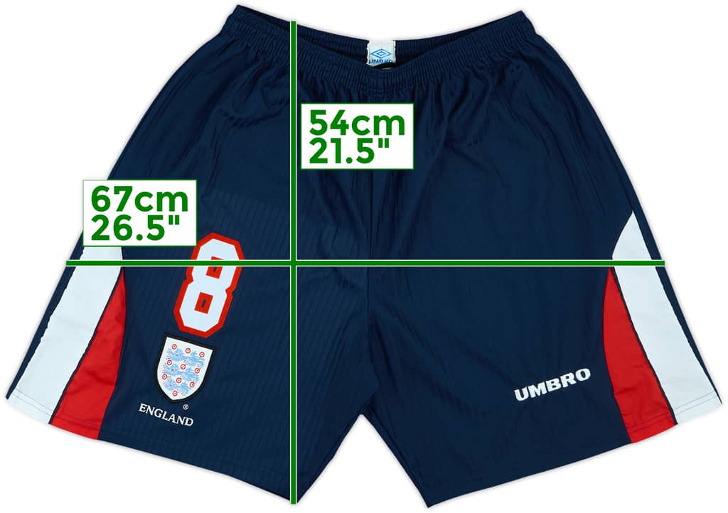 1997-99 England Player Issue Home Shorts #8 - 8/10 - (XXL)