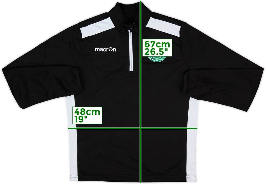2017-18 Hibernian Macron 1/4 Zip Training Top - 8/10 - (S)