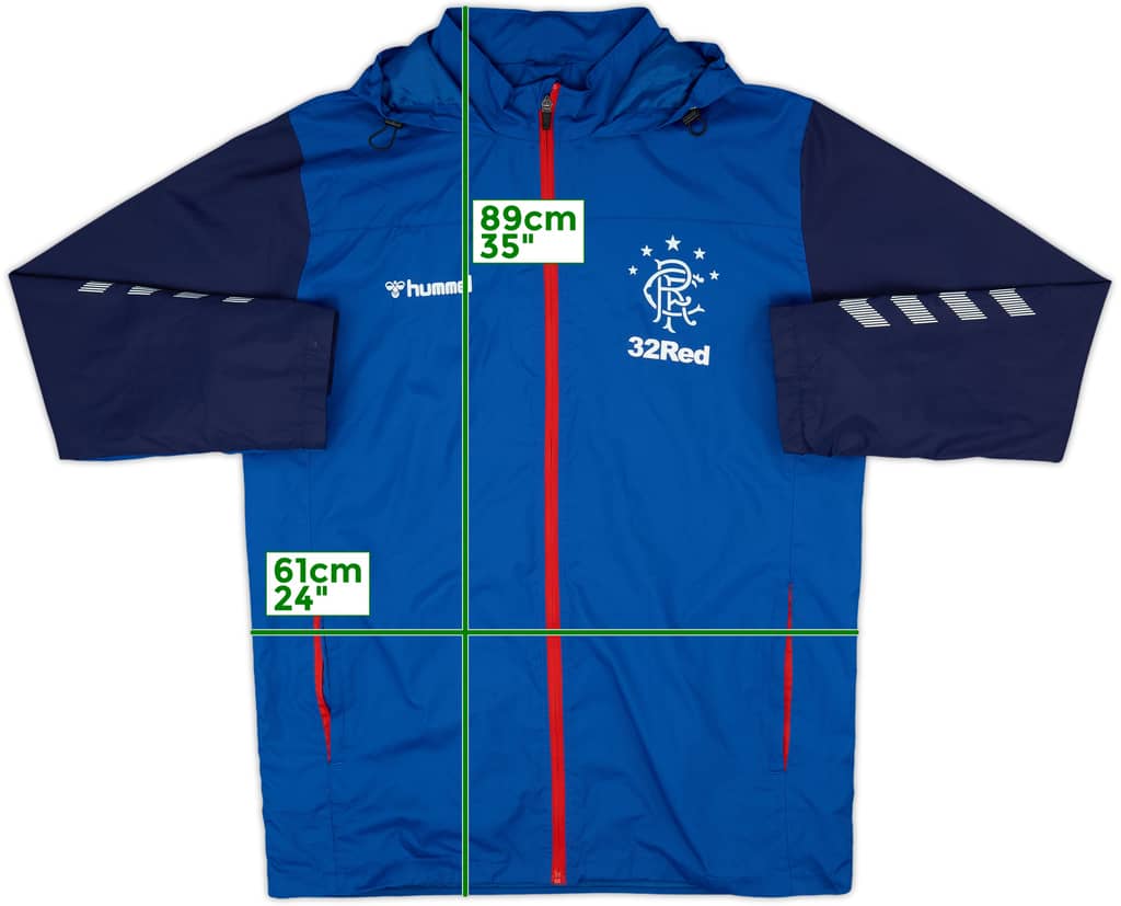 2018-19 Rangers Hummel Hooded Rain Jacket - 8/10 - (L)