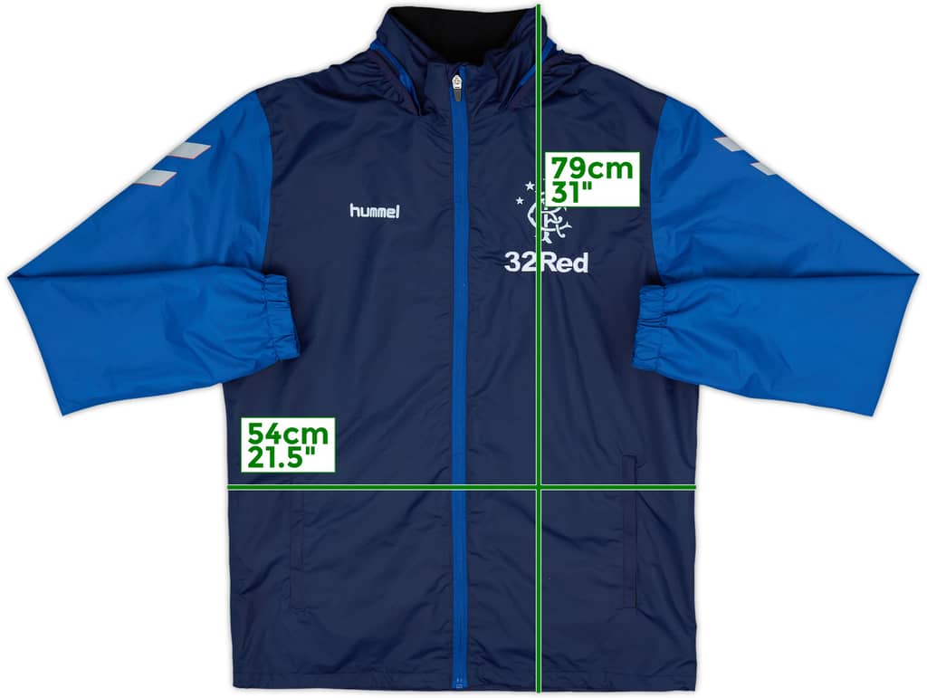 2018-19 Rangers Hummel Hooded Rain Jacket - 8/10 - (M)