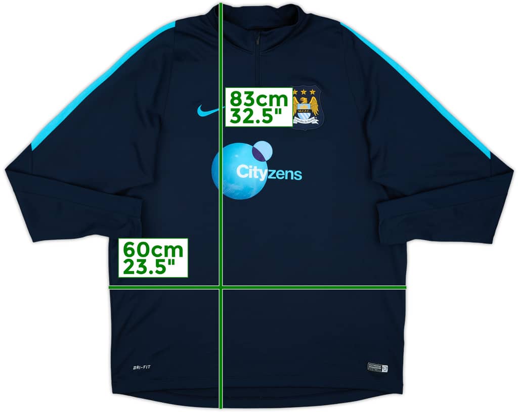 2014-15 Manchester City Nike 1/4 Zip Drill Top - 8/10 - (XXL)