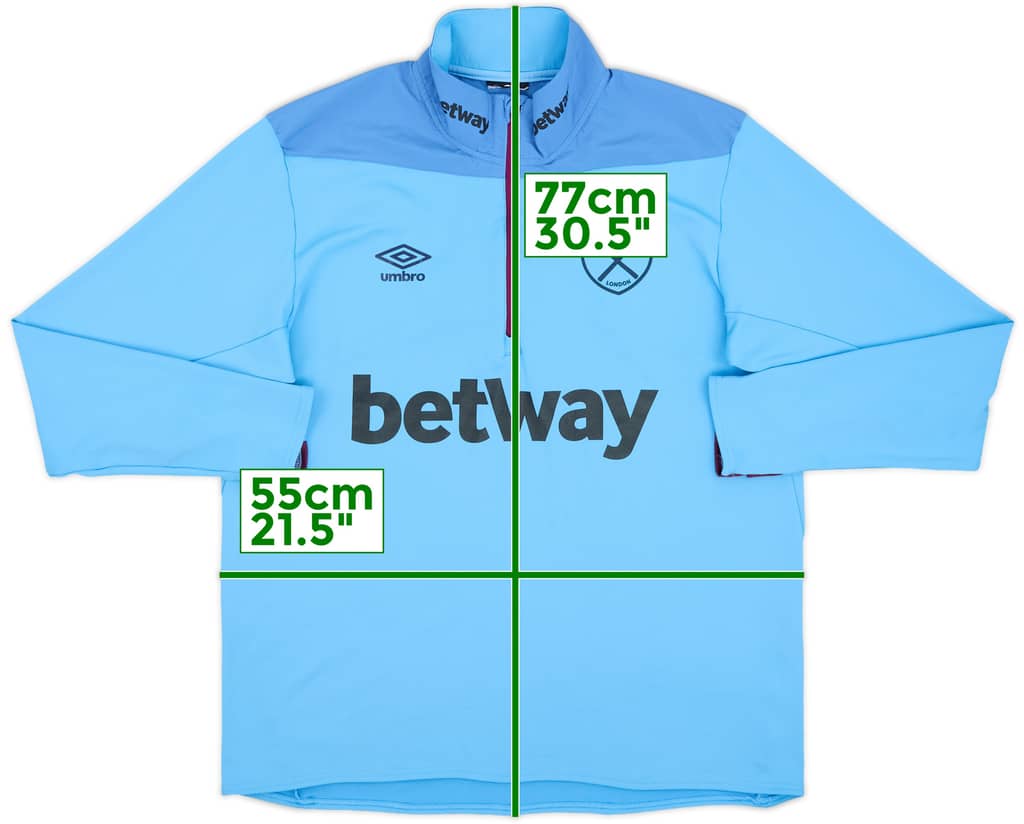 2018-19 West Ham Umbro 1/4 Zip Drill Top - 9/10 - (L)