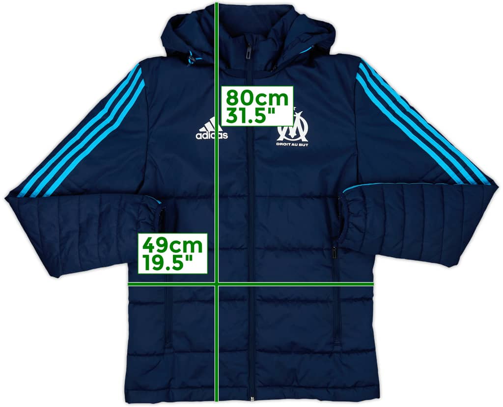 2017-18 Marseille adidas Padded Bench Coat - 9/10 - (XS)