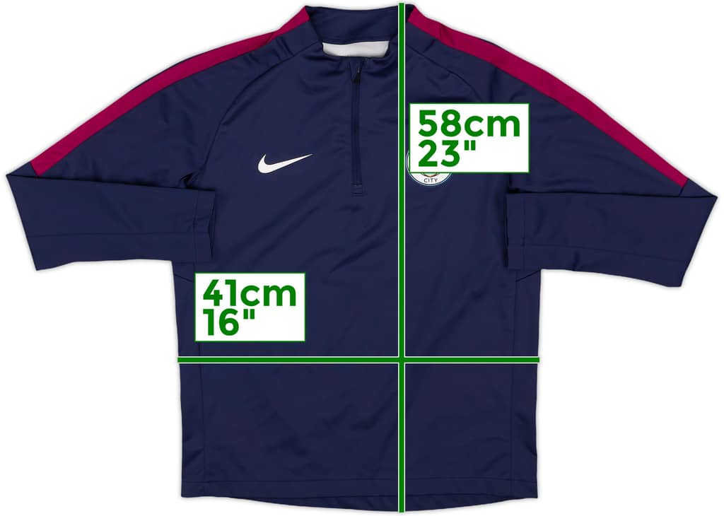 2017-18 Manchester City Nike 1/4 Zip Training Top - 10/10 - (M.Boys)
