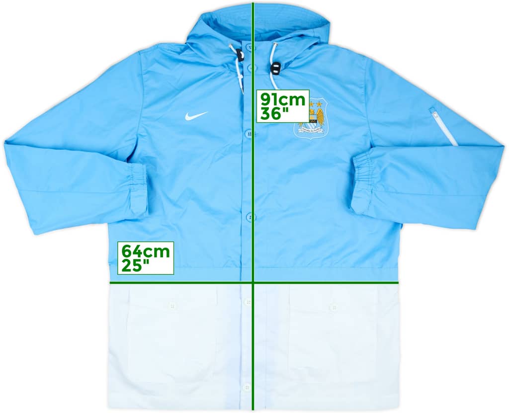 2015-16 Manchester City Nike Hooded Rain Jacket - 8/10 - (XXL)