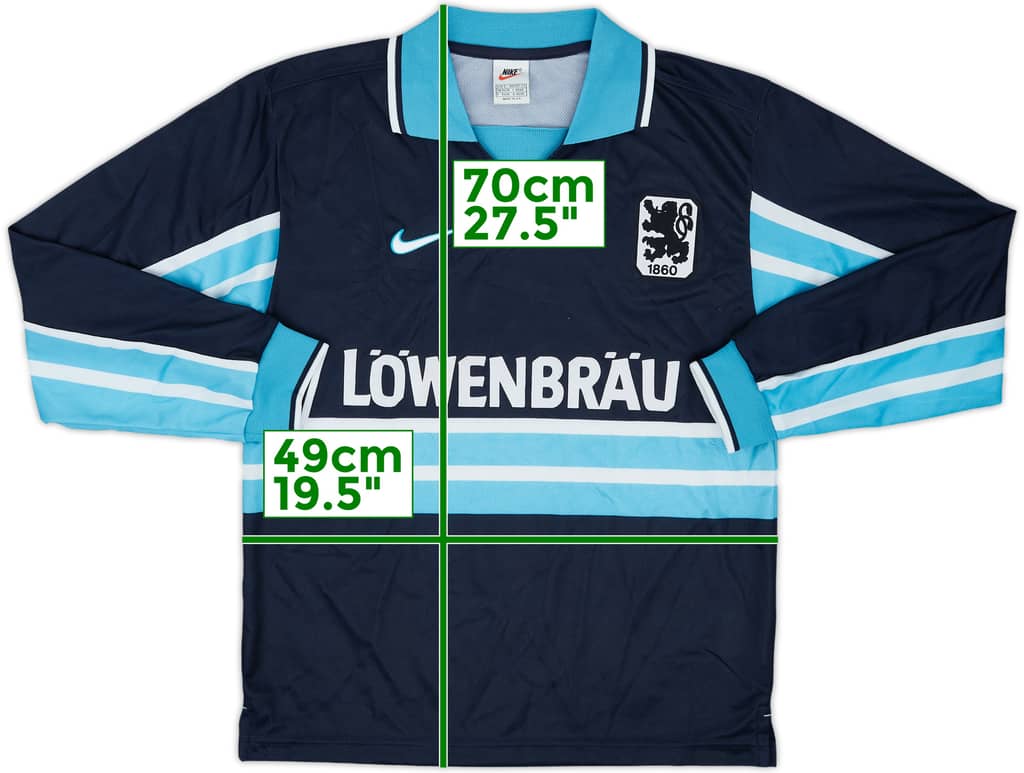 1997-98 1860 Munich Player Issue Away L/S Shirt - 7/10 - (S)
