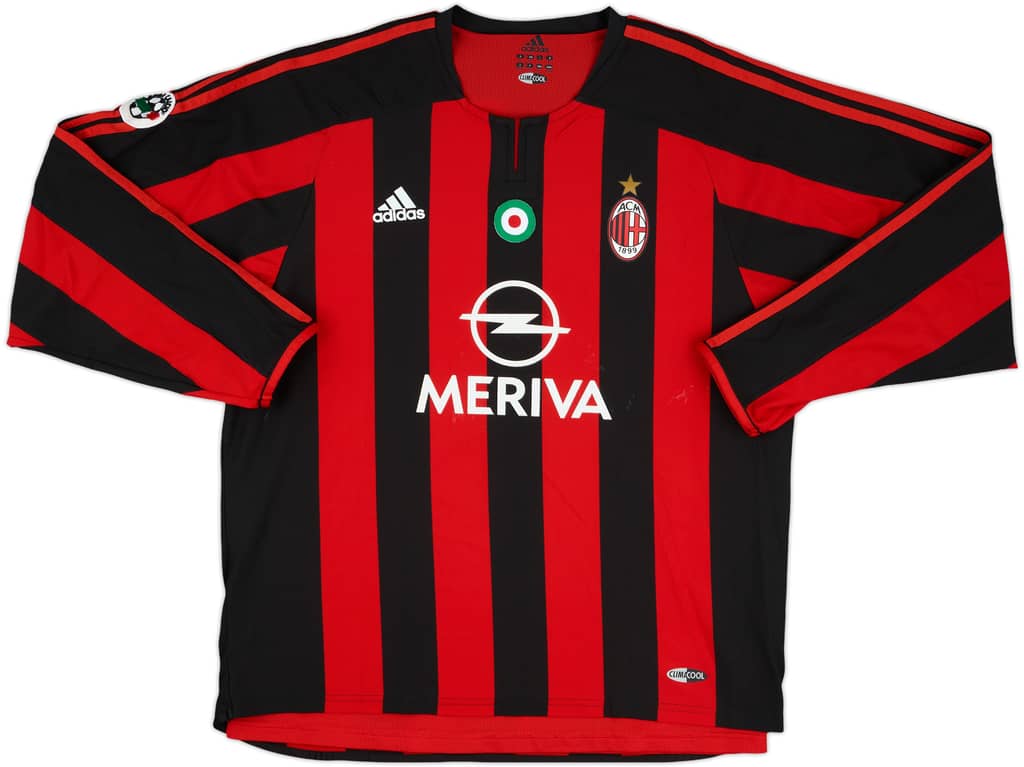 2003-04 AC Milan Player Issue Home L/S Shirt Nesta #13 - 6/10 - (XL)