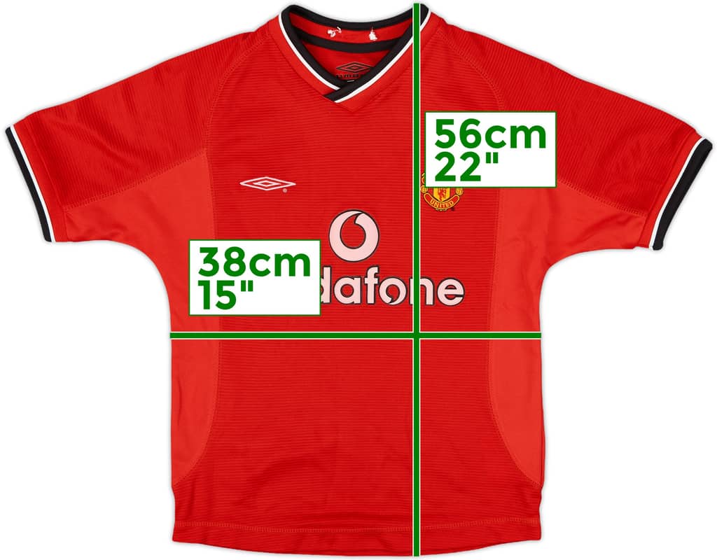 2000-02 Manchester United Home Shirt - 9/10 - (S.Boys)