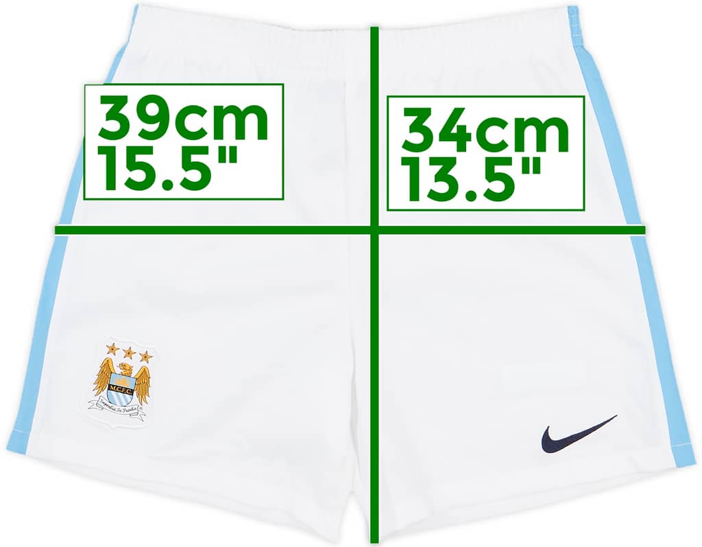 2015-16 Manchester City Home Shorts - 10/10 - (7-8 Years)