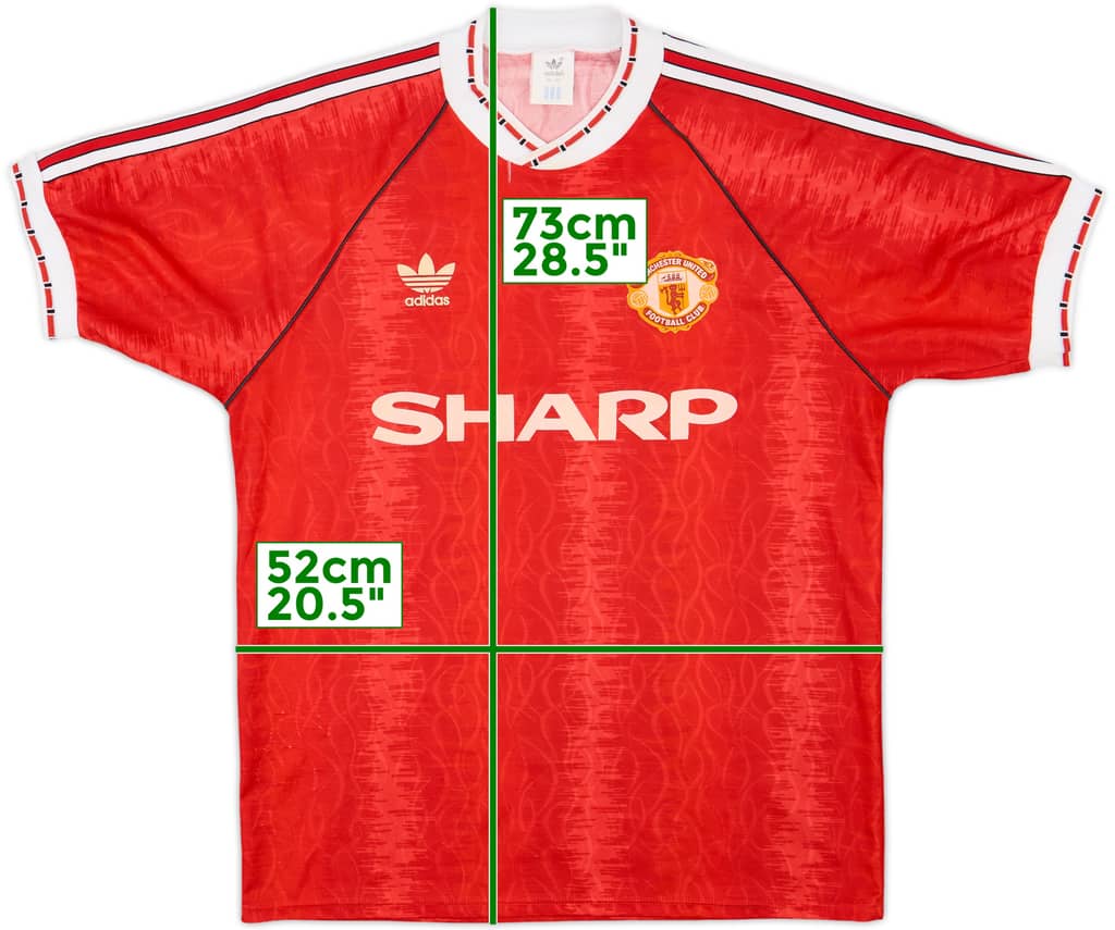 1990-92 Manchester United Home Shirt - 8/10 - (M)
