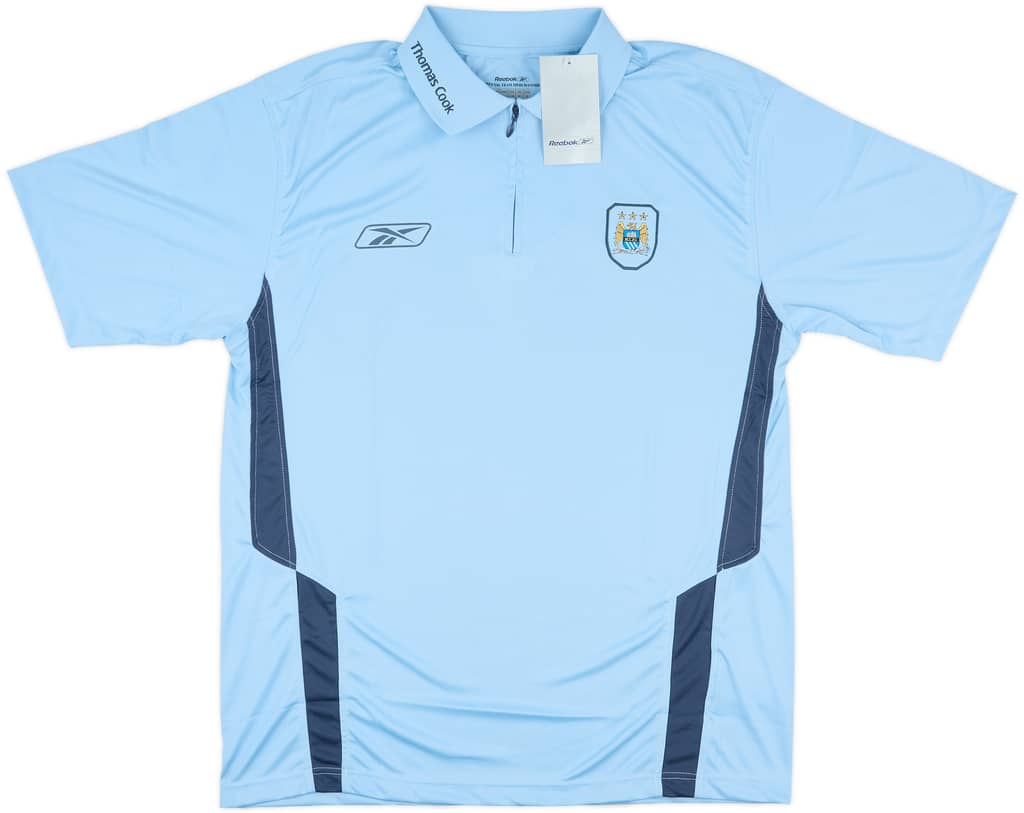 2004-05 Manchester City Reebok 1/4 Zip Polo Shirt (M)