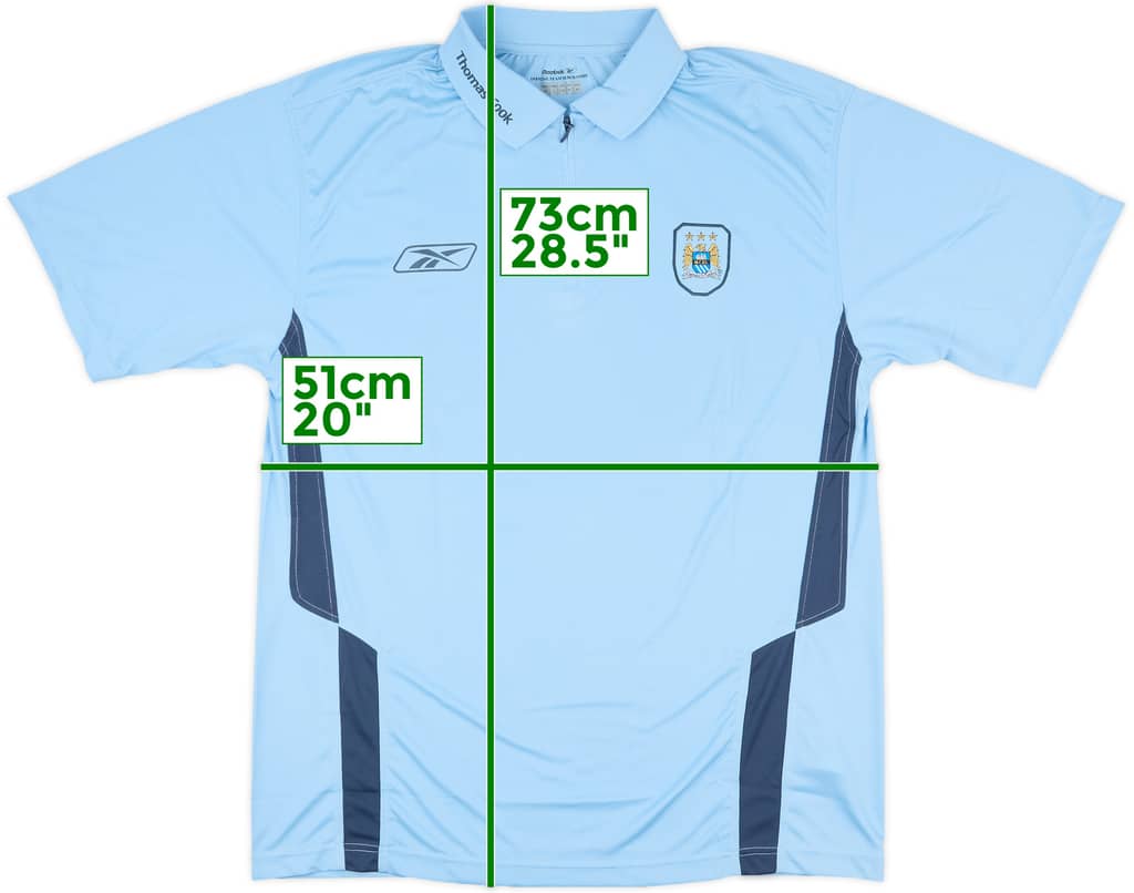 2004-05 Manchester City Reebok 1/4 Zip Polo Shirt (M)